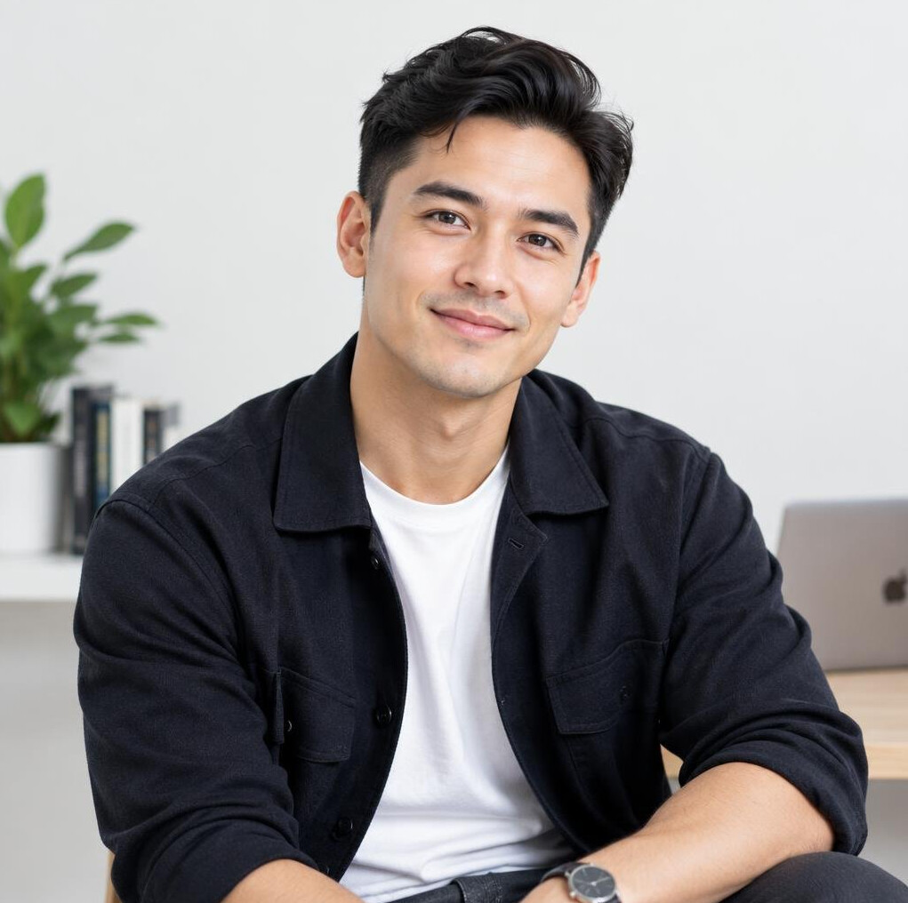 Male social media strategist mentor portrait